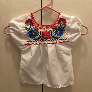 Authentic Mexican embroidery toddler top